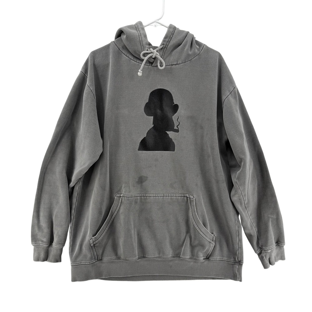 Crooks & Castles Hoodie Mens 2XL Gray Graphic Pullover Streetwear‎ Ape Pipe Logo